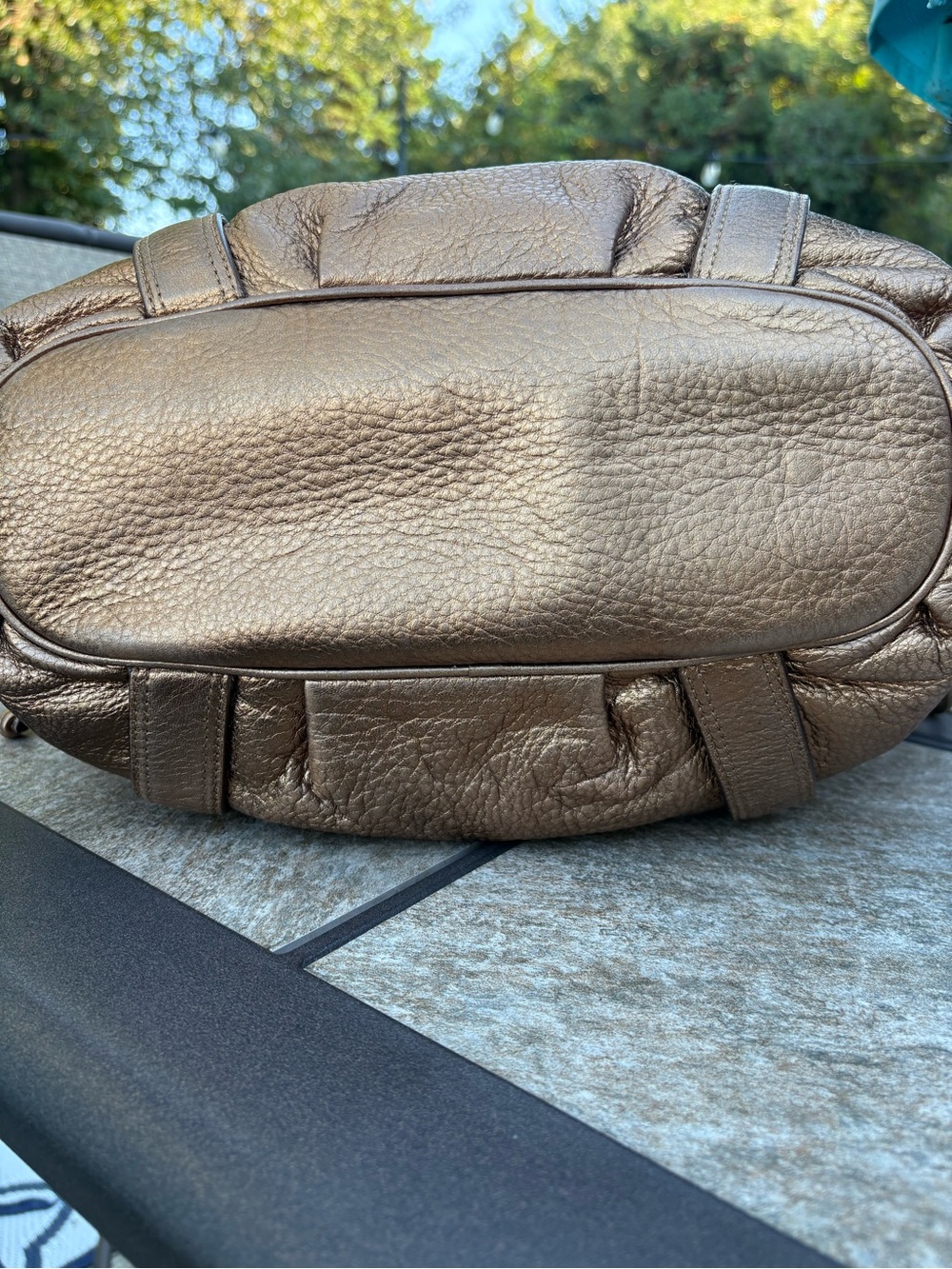 Michael Kors Metallic Brown Leather Satchel - Picture 8 of 16